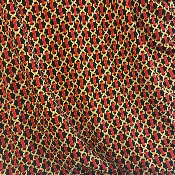 Michael Kors chain link red black gold long sleeve v neck business casual top S - Picture 4 of 7